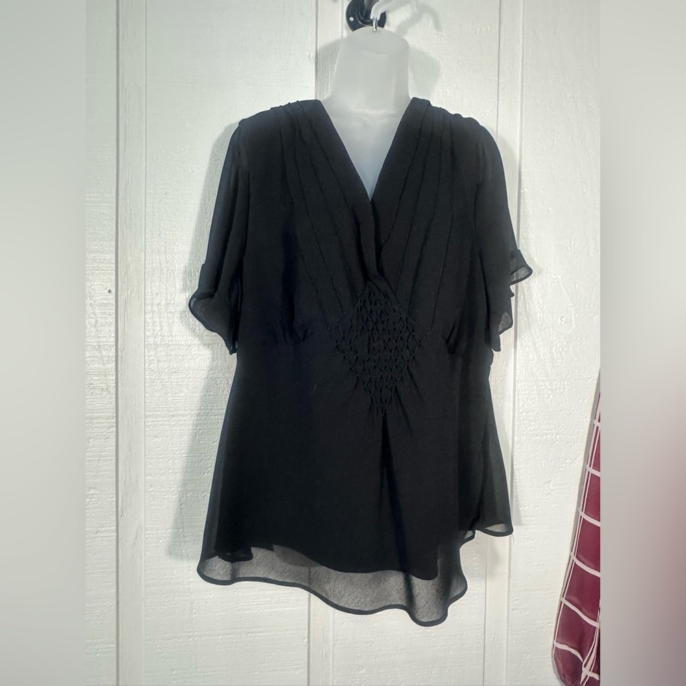 Componix Black Womens Short Sleeve Top Size 22P EUC